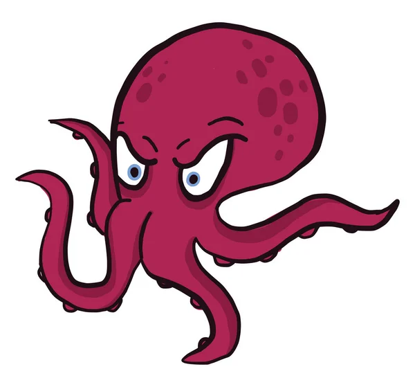 Angry Octopus Vector Color Illustration Stock Vector by ©Morphart 256500160