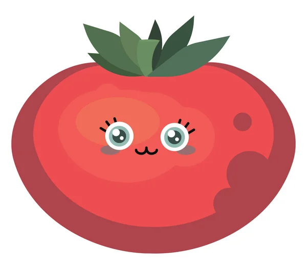 Niedliche Tomate Illustration Vektor Auf Weißem Hintergrund — Stockvektor