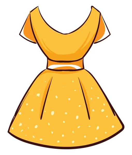 Vestido Amarillo Ilustración Vector Sobre Fondo Blanco — Vector de stock