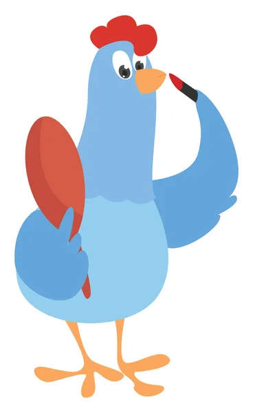 Pollo Blu Illustrazione Vettore Sfondo Bianco — Vettoriale Stock