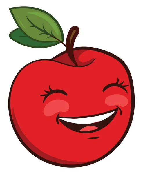 Grande Pomme Rouge Illustration Vecteur Sur Fond Blanc — Image vectorielle