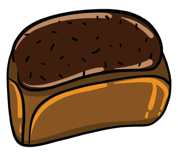 Černý Chléb Ilustrace Vektor Bílém Pozadí — Stockový vektor