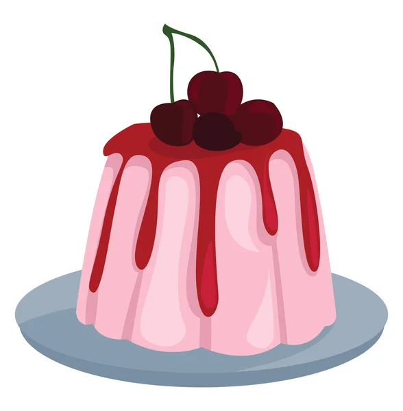 Blancmange Cake Illustration Vektor Auf Weißem Hintergrund — Stockvektor