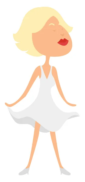 Blond Het Wit Illustratie Vector Witte Achtergrond — Stockvector