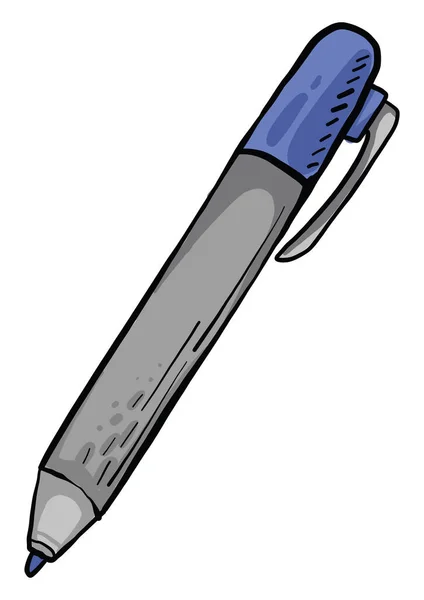 Niebieski Szary Długopis Ilustracja Wektor Białym Tle — Wektor stockowy
