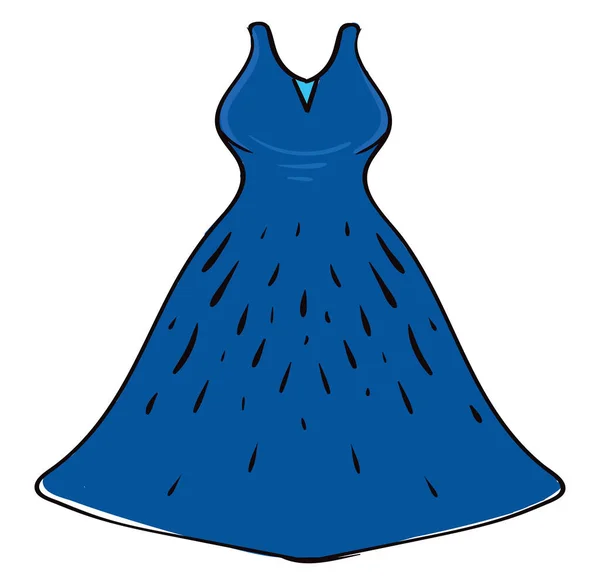 Vestido Azul Ilustración Vector Sobre Fondo Blanco — Archivo Imágenes Vectoriales