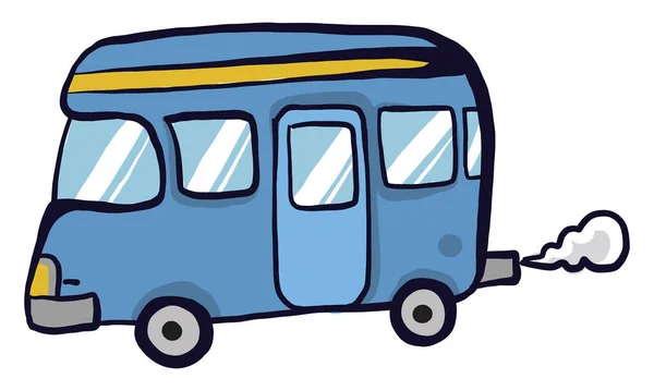 Autobús Azul Grande Ilustración Vector Sobre Fondo Blanco — Vector de stock