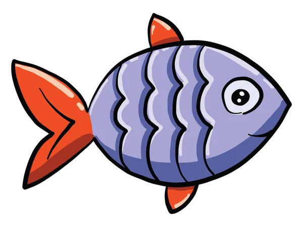 Blue Fish Illustration Vector White Background — Stock Vector