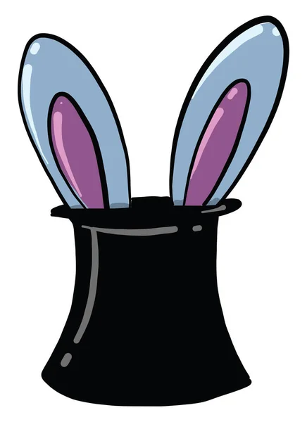 Bunny Hatt Illustration Vektor Vit Bakgrund — Stock vektor