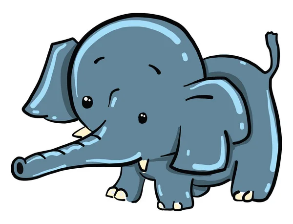 Pequeño Elefante Ilustración Vector Sobre Fondo Blanco — Vector de stock