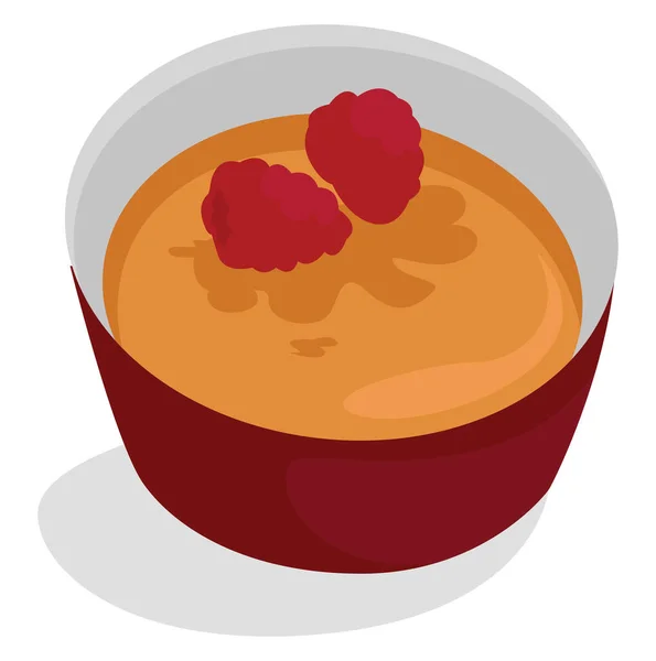 Creme Brulee Illustration Vektor Vit Bakgrund — Stock vektor