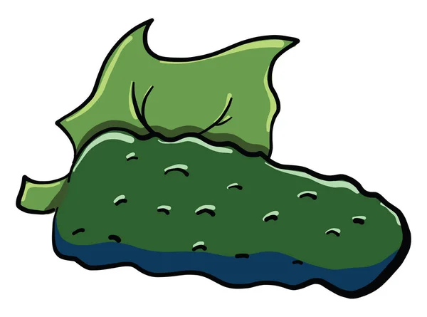 Groene Komkommer Illustratie Vector Witte Achtergrond — Stockvector