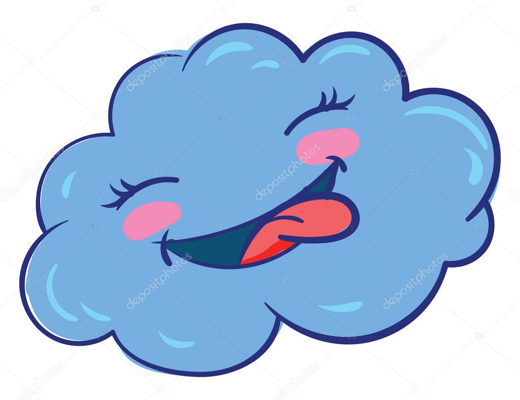 Cute cloud, illustration, vector on white background