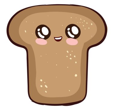 Şirin ekmek, illüstrasyon, beyaz arkaplanda vektör