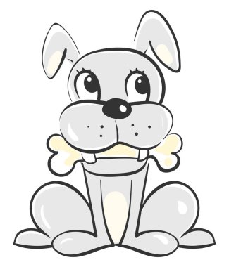 Kemikli köpek, illüstrasyon, beyaz arka plan üzerinde vektör