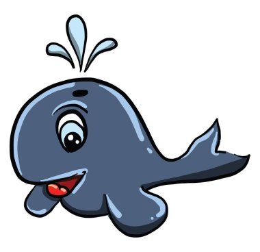 Tatlı yunus, illüstrasyon, beyaz arkaplanda vektör