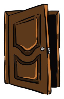 Açık kapı, illüstrasyon, beyaz arkaplan üzerindeki vektör