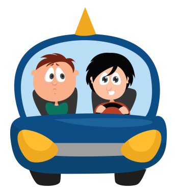 Sürücü eğitmeni, illüstrasyon, beyaz arkaplan üzerindeki vektör