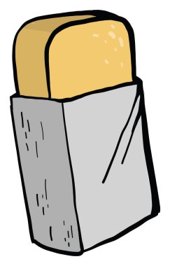 Sarı silgi, illüstrasyon, beyaz arkaplan üzerindeki vektör