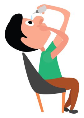 Göz damlası, illüstrasyon, beyaz arkaplan üzerindeki vektör