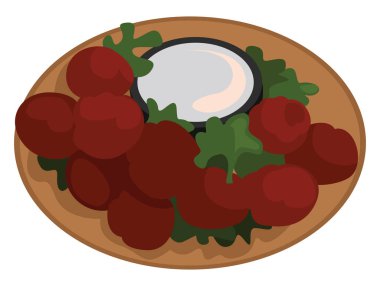 Falafel yemeği, illüstrasyon, beyaz arkaplanda vektör