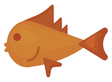 Turuncu balık, illüstrasyon, beyaz arkaplanda vektör