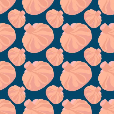 Gürcü Khinkali, mavi arkaplanda pürüzsüz desen.