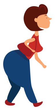 Girl with big butt, illustration, vector on white background