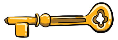 Sarı tuş, illüstrasyon, beyaz arkaplan üzerindeki vektör