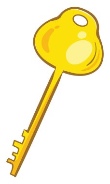 Altın anahtar, illüstrasyon, beyaz arka plan üzerinde vektör