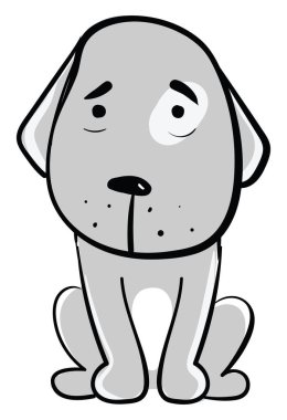 Üzgün köpek, illüstrasyon, beyaz arkaplanda vektör