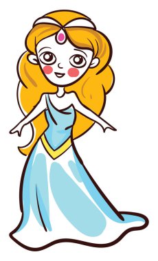 Tatlı tanrıça Afrodit, illüstrasyon, beyaz arkaplanda vektör