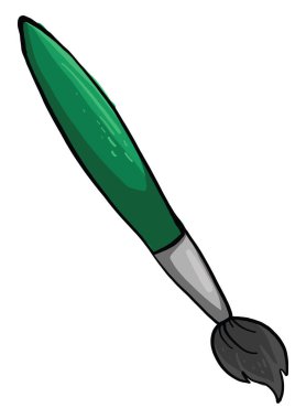 Yeşil boya fırçası, illüstrasyon, beyaz arkaplanda vektör