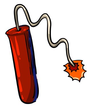 Beyaz arkaplanda TNT dinamiti, illüstrasyon, vektör