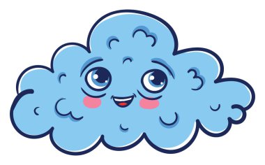 Mutlu bulut, illüstrasyon, beyaz arka plan üzerinde vektör