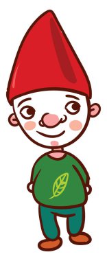 Mutlu cüce, illüstrasyon, beyaz arkaplanda vektör