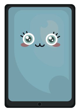 Şirin ipad, illüstrasyon, beyaz arkaplan üzerindeki vektör