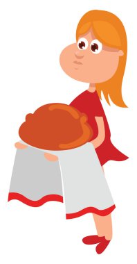 Korovai yemeği, illüstrasyon, beyaz arka planda vektör