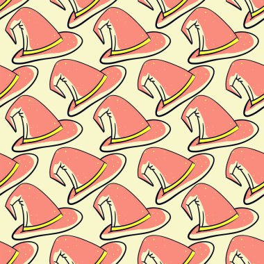 Sihirli şapka, parlak arka planda kusursuz desen.