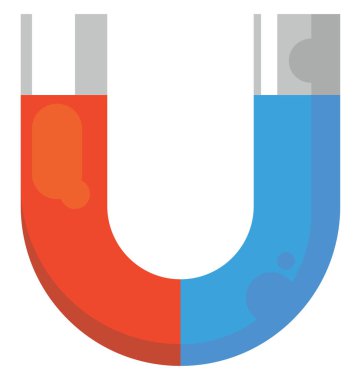 Beyaz arkaplanda mıknatıs, illüstrasyon, vektör