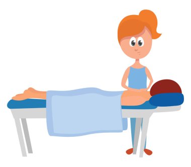 Masaj odası, illüstrasyon, beyaz arkaplan üzerindeki vektör