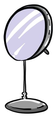 Yuvarlak ayna, illüstrasyon, beyaz arka plan üzerinde vektör