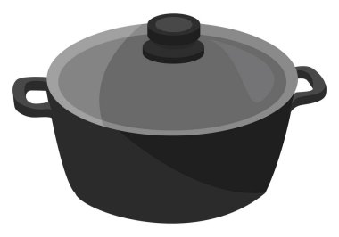 Siyah tava, illüstrasyon, beyaz arkaplan vektörü