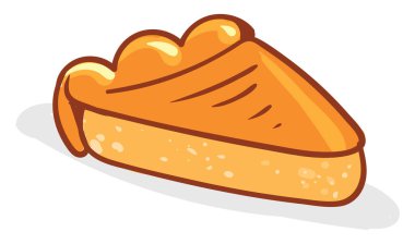 Beyaz arkaplanda bir parça turta, illüstrasyon, vektör