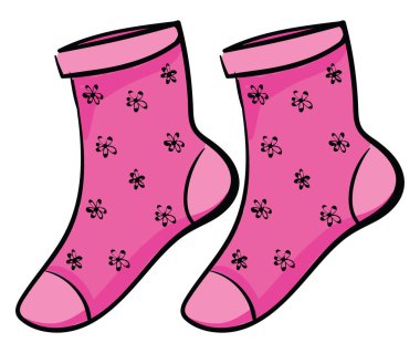 Pembe çoraplar, illüstrasyon, beyaz arkaplanda vektör