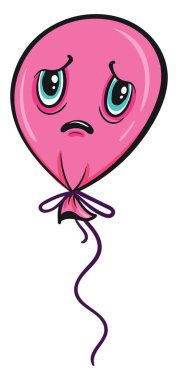 Üzgün balon, illüstrasyon, beyaz arkaplanda vektör