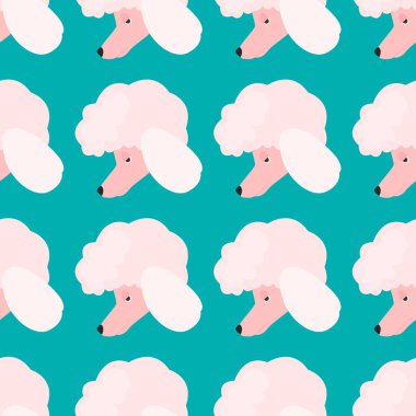 Kaniş köpek deseni, mavi arka planda kusursuz desen..