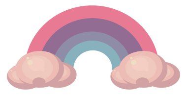 Yağmurdan sonra gökkuşağı, illüstrasyon, beyaz arkaplanda vektör