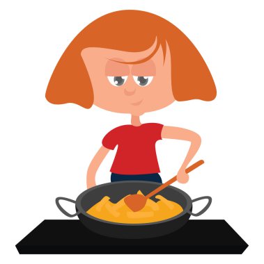 Patates kızartma, illüstrasyon, beyaz arka planda vektör