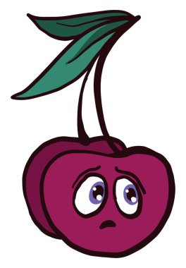 Üzücü kiraz, illüstrasyon, beyaz arkaplanda vektör